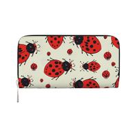 KKLWEGU Red Ladybug Women'S Wallet Zip Around Travel Leather Wallet Card Holder Clucth Purse Gift For Women Ladies