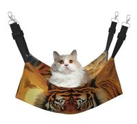 KKLWEGU Rising Sun Tiger Cat Hammock Summer Breathable Hanging Pet Cage Hammock Bed Adjustable Soft Sleeping Hammock for Cats Small Dogs Rabbits Medium