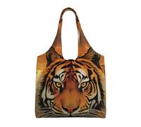 KKLWEGU Rising Sun Tiger Large Tote Bag For Women, Heavy Duty Foldable Shopping Tote Bag Shoulder Bag For Work Beach Travel