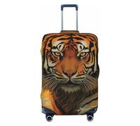 KKLWEGU Rising Sun Tiger Luggage Cover Stretch Washable Suitcase Protector Suitcase Cover Anti-Scratch Luggage Sleeve Elastic Suitcase Case Protector Baggage Cover Fits 18-32 Inch, Black, S
