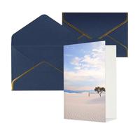 KKLWEGU Romantic White Sand Landscape Greeting Card with Envelopes Thinking of You Card Happy Birthday Wedding Invitation Blank Note Cards for All Occasions 4x6