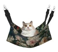 KKLWEGU Roses Print Cat Hammock Summer Breathable Hanging Pet Cage Hammock Bed Adjustable Soft Sleeping Hammock for Cats Small Dogs Rabbits Large