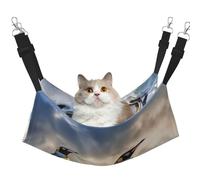 KKLWEGU Sea Penguin Cat Hammock Summer Breathable Hanging Pet Cage Hammock Bed Adjustable Soft Sleeping Hammock for Cats Small Dogs Rabbits Large