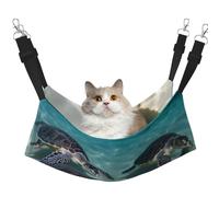 KKLWEGU Sea Turtles Cat Hammock Summer Breathable Hanging Pet Cage Hammock Bed Adjustable Soft Sleeping Hammock for Cats Small Dogs Rabbits Medium