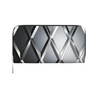 KKLWEGU Silver Geometric Figure Women'S Wallet Zip Around Travel Leather Wallet Card Holder Clucth Purse Gift For Women Ladies