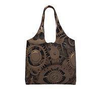 KKLWEGU Steampunk Mechanical Gears Large Tote Bag For Women, Heavy Duty Foldable Shopping Tote Bag Shoulder Bag For Work Beach Travel