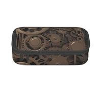 KKLWEGU Steampunk Mechanical Gears Pencil Case Large Capacity Pencil Pouch With Zipper Portable Pen Bag Organizer Waterproof Cosmetic Makeup Bag For Women Men