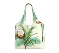 KKLWEGU Summer Coconut Tree Large Tote Bag For Women, Heavy Duty Foldable Shopping Tote Bag Shoulder Bag For Work Beach Travel