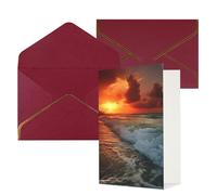 KKLWEGU The Beach Sunset Greeting Card with Envelopes Thinking of You Card Happy Birthday Wedding Invitation Blank Note Cards for All Occasions 4x6