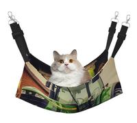 KKLWEGU Tractor Theme Cat Hammock Summer Breathable Hanging Pet Cage Hammock Bed Adjustable Soft Sleeping Hammock for Cats Small Dogs Rabbits Medium