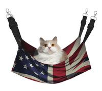 KKLWEGU USA UK Flag Cat Hammock Summer Breathable Hanging Pet Cage Hammock Bed Adjustable Soft Sleeping Hammock for Cats Small Dogs Rabbits Large
