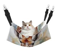 KKLWEGU Watercolor Deer Giraffe Cat Hammock Summer Breathable Hanging Pet Cage Hammock Bed Adjustable Soft Sleeping Hammock for Cats Small Dogs Rabbits Medium