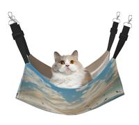 KKLWEGU Waves On The Beach with Sea Birds Cat Hammock Summer Breathable Hanging Pet Cage Hammock Bed Adjustable Soft Sleeping Hammock for Cats Small Dogs Rabbits Medium