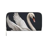KKLWEGU White Swan Women'S Wallet Zip Around Travel Leather Wallet Card Holder Clucth Purse Gift For Women Ladies