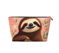 KKLWEGU You Are Awesome Sloth Cosmetic Bag Pu Leather Waterproof Makeup Bag Portable Travel Toiletry Bag Organizer Gold Zipper Pouch For Women Ladies Gift, Silver, One Size