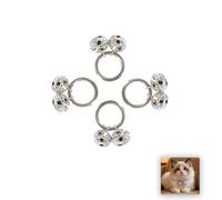 kkmilamila 4 Pack Stainless Steel Collar Bells with 1.3in Diameter Spring Clips,Quick Release Metal bells for dog training to go outside, dog collar charms Keychain, Backpack Tracking & Daily Use