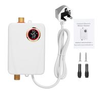 KKnoon Instant Water Heater 3000W 220V White Mini Tankless Instant Hot Water Heater Bathroom Kitchen Washing with Digital Temperature Display for RV Kitchen Bathroom