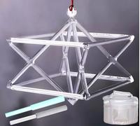 KKNSYW Clear Quartz Crystal Singing Mokaba Merkaba Quartz Crystal Singing Pyramid Chakra Optically For Healing Meditation, Sound Healing，gift for Prayer(10 inch+bag)