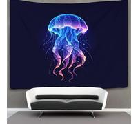 KKOLASXZE 3D Jellyfish Print Wall Blanket Home Decoration Bedding Poster Wall Art Tapestry Tapestries Wall Hanging Soft Polyester for Bedroom Living Room Dorm Decor 100cmx150cm