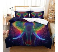 KKOLASXZE 3D Printed Elephant Duvet Cover Sets Bedding Set Quilt Covers Zipper Closure Comforter Cover 3 Pieces Duvet Cover Set for Teens And Adults Quilt Cover Set Super King（260x220cm）