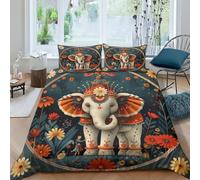 KKOLASXZE 3D Printed Elephant Duvet Cover Sets Bedding Sets Quilt Covers Zipper Closure Comforter Cover 3 Piece Duvet Cover Set for Teens And Adults Quilt Cover Set Double（200x200cm）