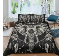 KKOLASXZE 3D Printed Elephant Duvet Cover Sets Bedding Sets Quilt Covers Zipper Closure Comforter Cover 3 Piece Duvet Cover Set for Teens And Adults Quilt Cover Set King（220x240cm）