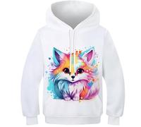 KKOLASXZE 3D Printed Fox Hoodies Sweatshirt Pullover Men/Women with Pockets Clothes for Teens 9-11Y