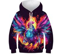 KKOLASXZE 3D Printed Gallic Chicken Hoodies Sportswear Pullover Men/Women with Pockets Clothes for Teens 12-14Y