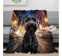 KKOLASXZE 3D Printed Miniature Schnauzer Blanket Soft And Warm Super Soft Cozy Fuzzy Warm Throws with Anti-wrinkle/anti-tarnishing Lightweight for Home Couch Bed Sofa Cozy Warm 70x80inch(180x200cm)