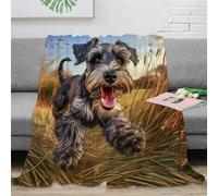 KKOLASXZE 3D Printed Miniature Schnauzer Blankets Soft And Warm Super Soft Cozy Fuzzy Warm Throws with Anti-wrinkle/anti-tarnishing Lightweight for Sofa Bed Decor Bedroom Decor 80x90inch(200x230cm)