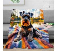 KKOLASXZE 3D Printed Miniature Schnauzer Blankets Ultra-soft Super Soft Cozy Fuzzy Warm Throws with Anti-wrinkle/anti-tarnishing Lightweight for Baby Kids Adults Girls Boy 60x80inch(150x200cm)