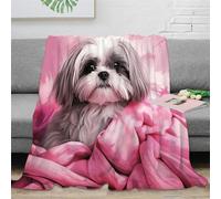 KKOLASXZE 3D Printed Shih Tzu Blanket Soft And Warm Super Soft Cozy Fuzzy Warm Throws with Anti-wrinkle/anti-tarnishing Lightweight for Sofa Bed Decor Bedroom Decor 80x90inch(200x230cm)