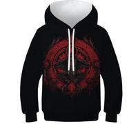 KKOLASXZE 3D Printed Skeleton Eagles Casual Hoodie Long Sleeve Sweatshirts Pullover Men/Women Ong Sleeve Tops for Teens 9-11Y