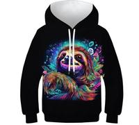 KKOLASXZE 3D Printed Sloths Hoodies Sportswear Pullover Men/Women with Pockets Clothes for Teens 10-12Y