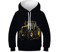 KKOLASXZE 3D Printed Tractor Hoodies Sweatshirt Pullover Men/Women Ong Sleeve Tops for Teens 11-13Y