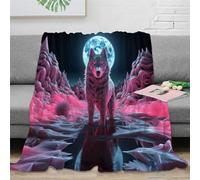 KKOLASXZE 3D Printed Wolf Throw Blanket Ultra-soft Super Soft Cozy Fuzzy Warm Throws with Anti-wrinkle/anti-tarnishing Lightweight for Sofa Bed Decor Bedroom Decor 80x90inch(200x230cm)