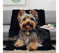 KKOLASXZE 3D Printed Yorkshire Terrier Blankets Soft And Warm Super Soft Cozy Fuzzy Warm Throws with Anti-wrinkle/anti-tarnishing Lightweight for Sofa Bed Decor Bedroom Decor 40x50inch(100x130cm)