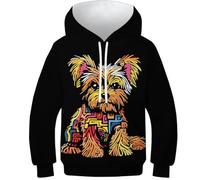 KKOLASXZE 3D Printed Yorkshire Terrier Casual Hoodie Sportswear Pullover Men/Women with Pockets Clothes for Teens 9-11Y