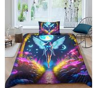 KKOLASXZE Angel Wings Duvet Cover 3 PCS Hotel Quality Quilt Cover Bedding Sets with Pillowcases, Zipper Closure, Breathable, Stylish Comforter Single（135x200cm）