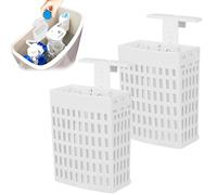 KKONHII 2PCS Toilet Tank Cleaning Tablet Holder, Hanging Holder with Adjustable Hook to Hang Toilet Cleaner Box, Can Collect Residue Inside the toilet, White