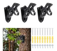KKONHII Metal Hunting Tree Branch Holders, 3 Sets Adjustable Mounted Deer Licking Branch Bracket, Slant Base Mock Scrape Kit Deer Hunting Accessories, Two Position Mounting Stainless Branch Brackets