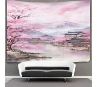 KKPBHTYVG 3D Japanese Cherry Blossom Printed Wall Blanket Home Decoration Bedding Poster Wall Art Tapestry Wall Hanging Tapestry Soft Polyester for Living Room Bedroom Dorm Decor 100cmx150cm