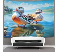KKPBHTYVG 3D Mandarin Duck Printed Wall Blanket Home Decoration Bedding Poster Wall Art Tapestry Wall Hanging Tapestry Soft Polyester for Bedroom Living Room Dorm Decor 70cmx100cm