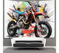 KKPBHTYVG 3D Motocross Bike Print Wall Blanket Home Decoration Bedding Poster Wall Art Tapestry Wall Hanging Tapestry Soft Polyester for Unisex Children Bedroom/Living Room/Dorm/Curtain 70cmx100cm