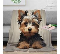 KKPBHTYVG 3D Printed Yorkshire Terrier Blankets Soft And Warm Super Soft Cozy Fuzzy Warm Throws with Anti-wrinkle/anti-tarnishing Lightweight for Baby Kids Adults Girls Boy 40x50inch(100x130cm)