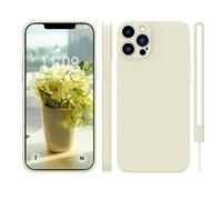 KKPIT for iPhone 12 Pro Max Case Silicone 6.7 inch, Ultra Slim Soft Gel Anti-Scratch,Microfiber Lining,Rubber Shockproof Case Cover for iPhone 12 Pro Max,Vintage White