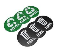 KKPLZZ 18Pcs Recycle Trash Stickers, Vivid Bright Colors Self Adhesive Trash Can Decal Labels, with Large Picture Decals for Organizing in Office Home School