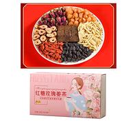 KKPLZZ 20 Bags Brown Sugar Ginger Tea, 500g Jujube Red Dates Longan Wolfberry Rose Tea with Filter Paper Bags, for Menstrual Period Cold Hands Feet