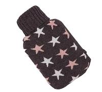 KKPLZZ 2000ML Hot Water Bottle, Rubber Hot Water Bag with Soft Knitted Cover for Neck Shoulder Back Pain Relief, Winter Warmth (Five Pointed Star Shaped)