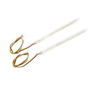 KKPLZZ 2PCS 12V Side Mirror Turn Signal Lights, LED Strip Warning Indicator with Start Scan Overlay Mode Yellow Streamer Double Flash, Universal Fit for Most Cars